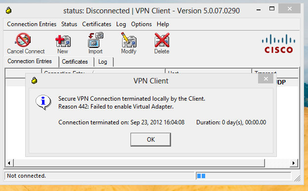 Vpn 1 Secure Client Vista